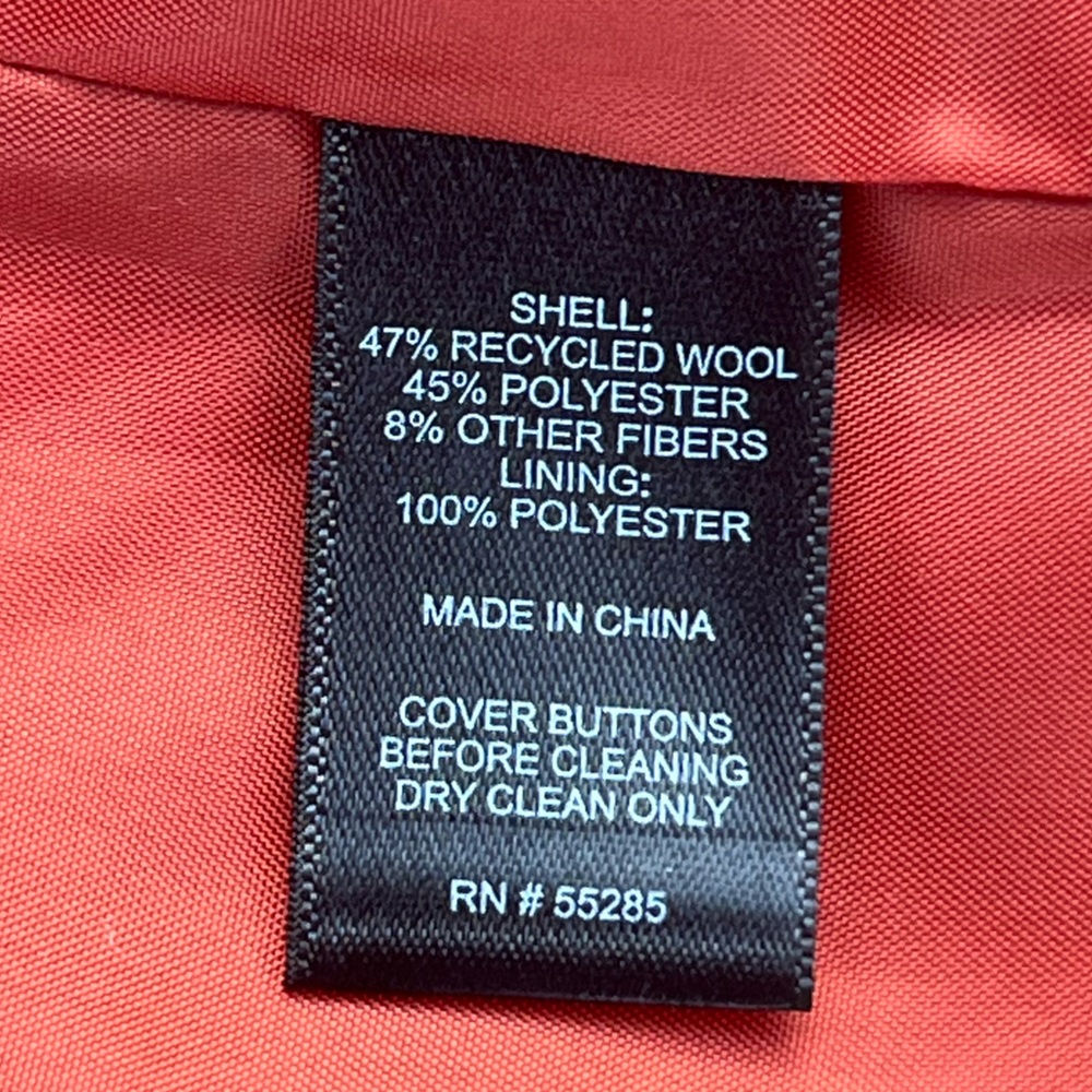 Express; Bold Orange Wool Pea Coat; Mint Condition (NWT); Woman’s M - Picture 9 of 9